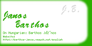 janos barthos business card